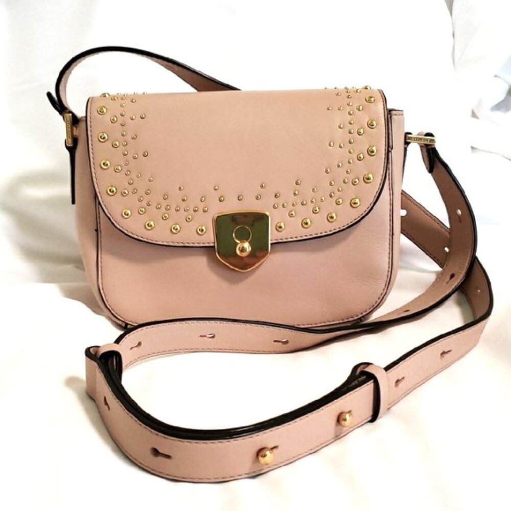 COLE HAAN Marli Studded Mini Saddle Bag / Crossbody - Picture 7 of 15